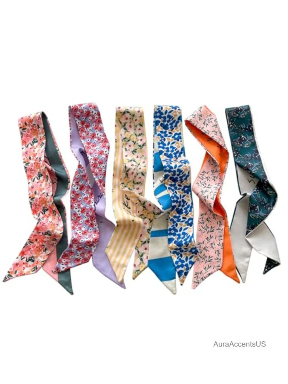Lightweight Hair Scarf Silk Feel Neck Wrap Handbag Scarf Set of 40
